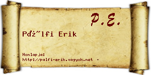 Pálfi Erik névjegykártya